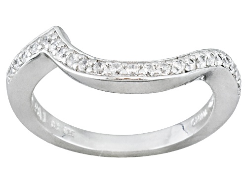 Pre-Owned Bella Luce® 3.71ctw Round And Tapered Baguette Rhodium Over Sterling Silver Ring With Wrap - Size 7