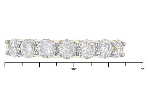 Pre-Owned Moissanite Fire® 1.12ctw Dew Round 14k Yellow Gold Over Sterling Silver Ring - Size 10