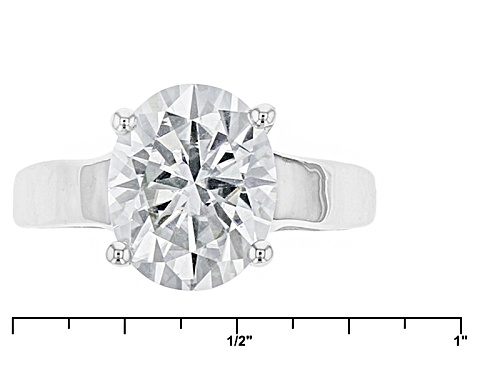 Pre-Owned Moissanite Fire ® 4.20ct Dew Oval Platineve™ Ring - Size 9