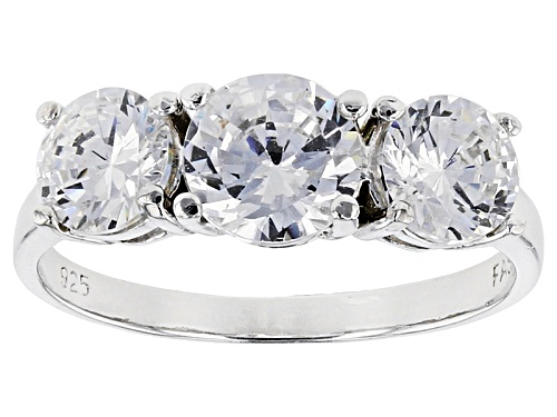 Pre-Owned Bella Luce ® 7.80ctw Diamond Simulant Rhodium Over Sterling Silver Earrings And Ring (4.91