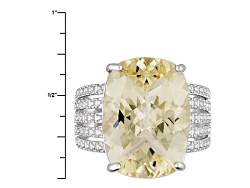 Pre-Owned 9.35ct Rectangular Cushion Yellow Labradorite Sterling Silver Ring - Size 6
