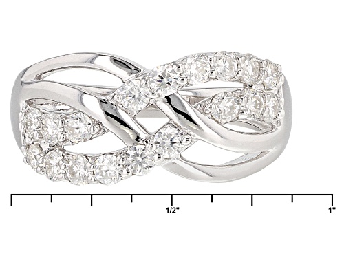 Pre-Owned Moissanite Fire® .90ctw Diamond Equivalent Weight Round Platineve™ Ring - Size 6