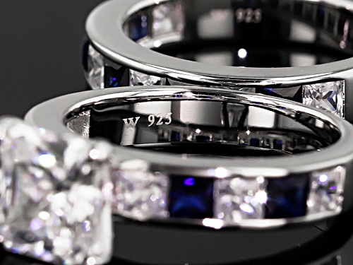 Pre-Owned Charles Winston For Bella Luce ® 6.98ctw Scintillant Cut ® Rhodium Over Silver Ring With B - Size 12