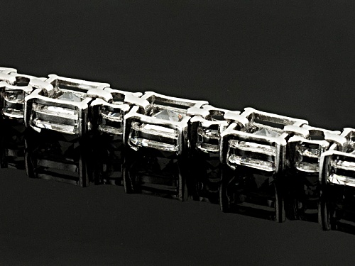 Pre-Owned Bella Luce ® 36.00ctw Asscher & Round Diamond Simulant Rhodium Over Silver Bracelet (19.46 - Size 7.25