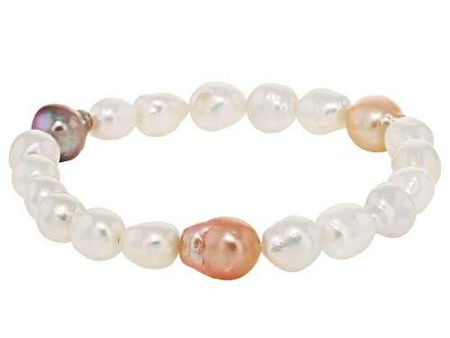 Genusis™ 6-9mm Multi-Color Cultured Freshwater Pearl Stretch Bracelet Set Of 3