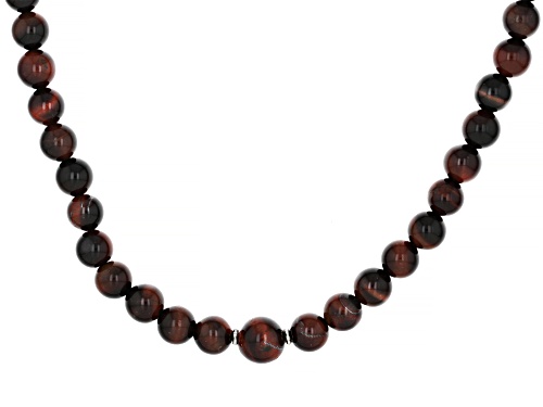 Red, Yellow, and Blue Tiger's Eye Rhodium Over Sterling Silver Stretchable Necklace Set Of 3 - Size 24