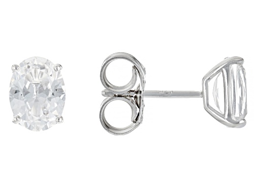 9.76ctw Lab Created White Sapphire Rhodium Over Sterling Silver Earrings Set