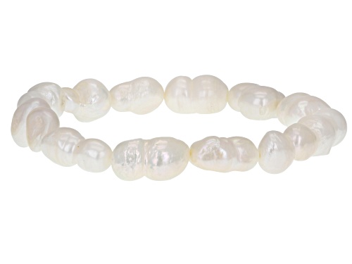 8-11mm Cultured Freshwater Pearl Rhodium Over Sterling Silver 20 Inch Necklace Bracelet Earring Set