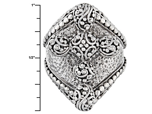 Artisan Gem Collection Of Bali™ Sterling Silver Filigree Cross Ring - Size 6