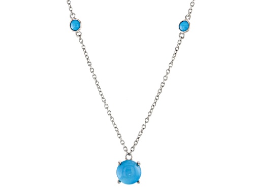 Southwest Style By Jtv™ Sleeping Beauty Turquoise Rhodium Over Silver Necklace & Dangle Earring Set