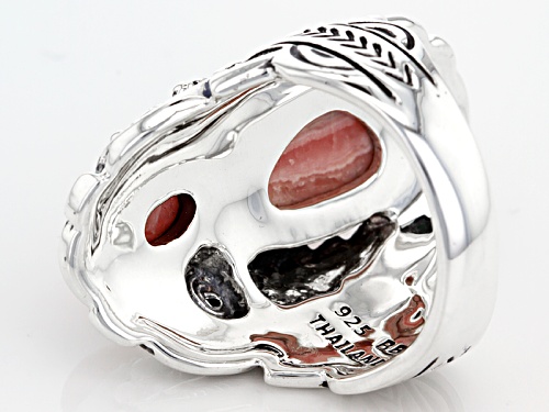 Southwest Style By Jtv™ Fancy Shape Rhodochrosite Sterling Silver Floral Ring - Size 5