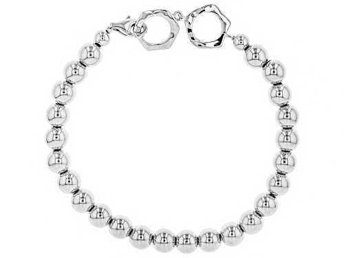 Southwest Style by JTV™ rhodium over sterling silver cross and bead bracelet set  - Size 8