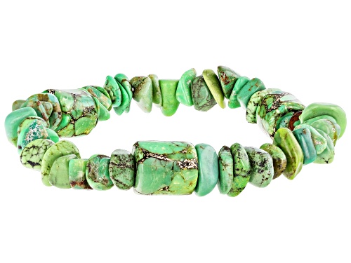Southwest Style By JTV™ Multi-Shaped Green Turquoise Set of 3 Stretch Bracelets