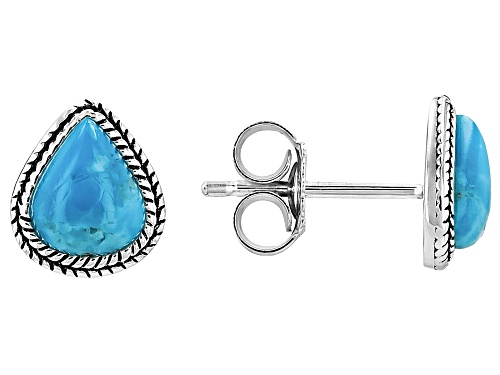 Southwest Style by JTV™ Coral, Green & Blue Turquoise Sterling Silver Set of 3 Stud Earrings