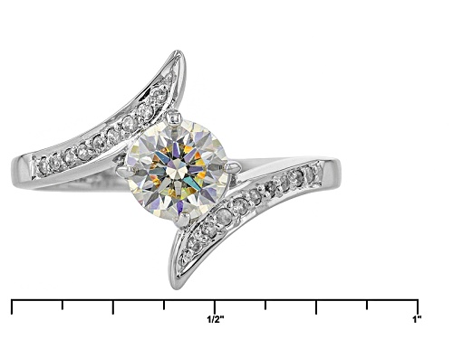 1.13ct Strontium Titanate with .11ctw White Zircon Rhodium Over Sterling Silver Ring - Size 6