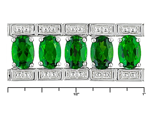 17.45ctw Oval Russian Chrome Diopside Rhodium Over Sterling Silver Bracelet - Size 7.25