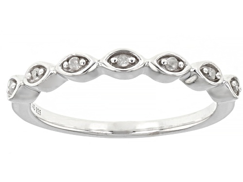 0.45ctw Round White Diamond Rhodium Over Sterling Silver Set Of 3 Stackable Rings - Size 7