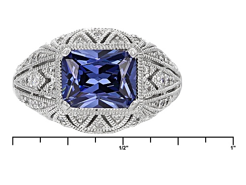 Vanna K ™ For Bella Luce ® 3.68ctw Tanzanite And White Diamond Simulants Platineve® Ring - Size 8