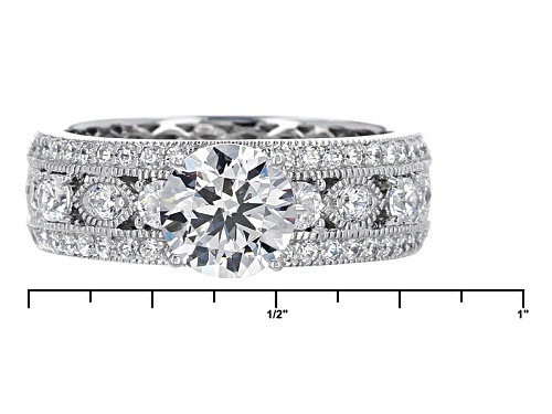 Vanna K ™ For Bella Luce ® 4.09ctw Diamond Simulant Platineve® Ring With Band (2.58ctw Dew) - Size 8