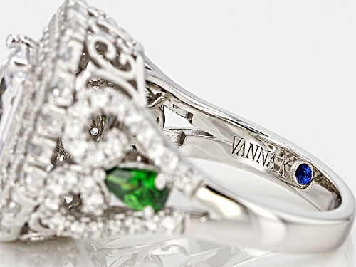 Vanna K ™ For Bella Luce ® 5.35ctw Emerald And White Diamond Simulants Platineve® Ring - Size 7