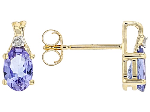 2.65ctw Tanzanite With .03ctw White Diamonds 10K Yellow Gold Ring, Earrings and Pendant Jewelry Set