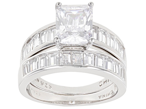 Bella Luce ® 8.68ctw  Rhodium Over Sterling Silver Ring With Band And Earrings (6.34ctw DEW)