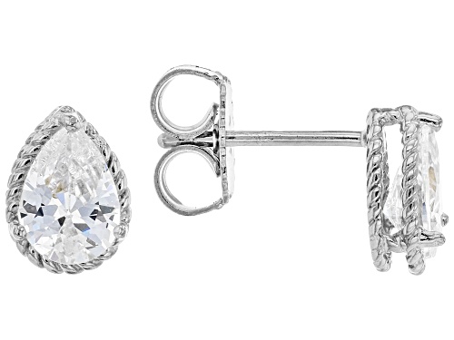 Bella Luce® 7.69ctw White Diamond Simulant Rhodium Over Silver Earring Stud Set (4.66ctw DEW)