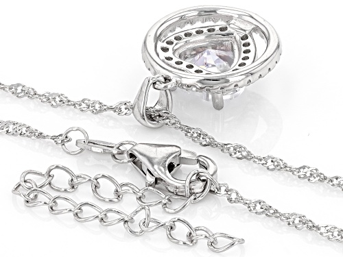 Bella Luce® 6.23ctw White Diamond Simulant Rhodium Over Sterling Silver Jewelry Set(3.78ctw DEW)