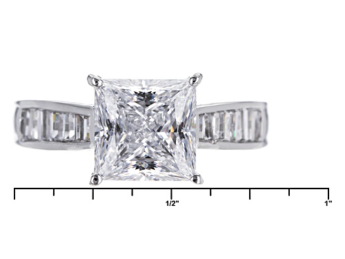 Bella Luce ® 6.39ctw Diamond Simulant Rhodium Over Sterling Silver Ring With Band (4.66ctw Dew) - Size 11