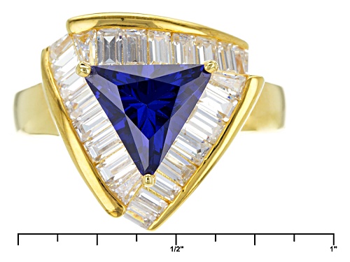 Charles Winston For Bella Luce ® Tanzanite Simulant & Diamond Simulant 18k Gold Over Silver Ring - Size 11