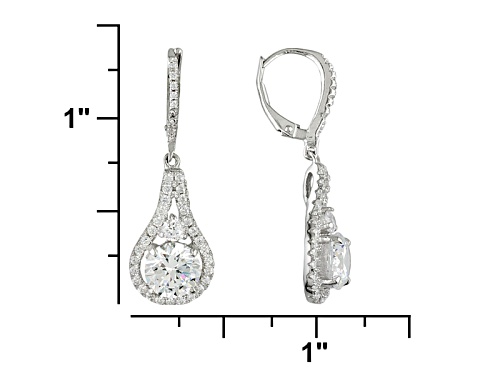 Bella Luce ® 12.43ctw Round Rhodium Over Sterling Silver Pendant And Earrings