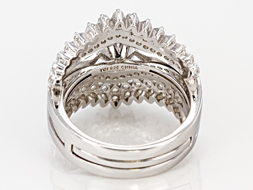 Bella Luce ® 5.35ctw Rhodium Over Sterling Silver Ring With Guard - Size 11