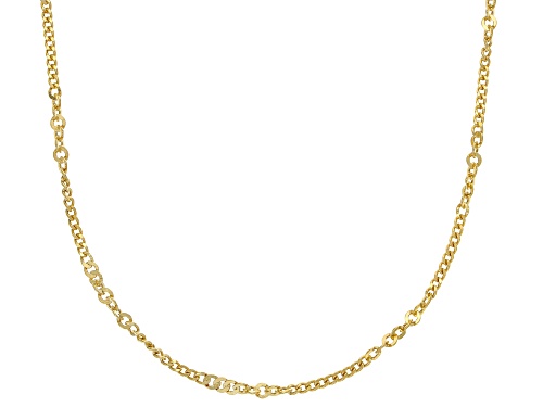 18K Yellow Gold Over Sterling Silver Multi-Link Chain Necklace Set  20, 24, & 28 Inch