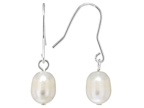 8-10mm White Cultured Freshwater Pearl Sterling Silver Necklace, Bracelet, & Earring Set