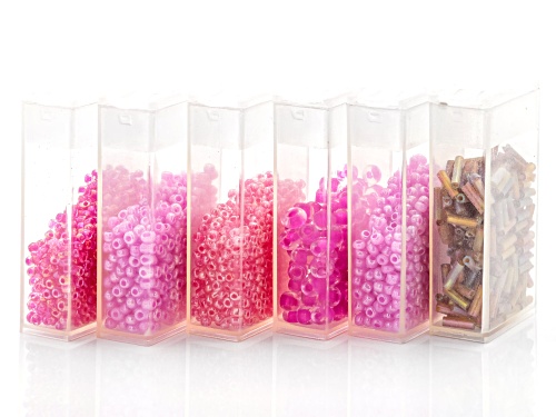 Glass Seed Beads In Storage Case In Sizes 11/0 & 6/0 & 5MM Bugle Beads In Assorted Colors