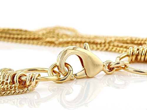Moda Al Massimo™ 18K Yellow Gold Over Bronze Multi-Row Curb Link Necklace 38 Inches - Size 38
