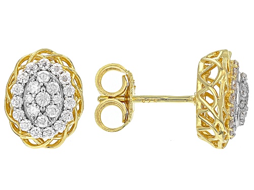 MOISSANITE FIRE® 1.74CTW DEW 14K YELLOW GOLD OVER SILVER EARRINGS, RING, PENDANT AND CHAIN SET