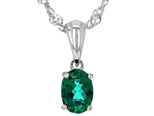 1.91ctw Lab Created Emerald Rhodium Over Sterling Silver Jewelry Set