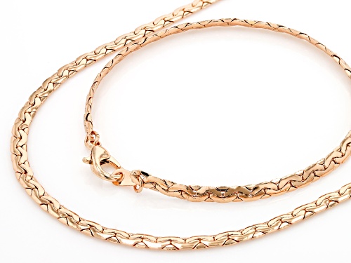 Off Park® Collection, Rose Tone Necklace and Bracelet Jewelry Roll Chain Set of 14