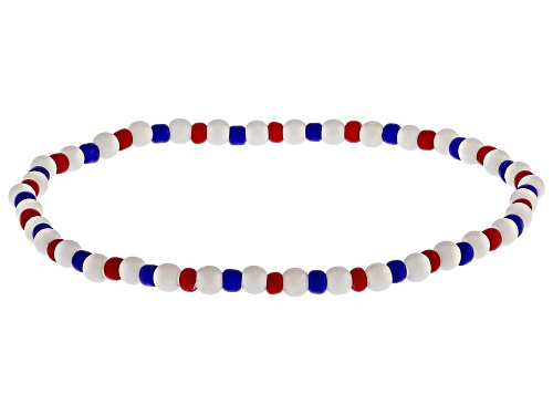 Off Park® Collection, Multi-Color Enamel & Crystal Gold Tone Patriotic Set of 4 Stretch Bracelets