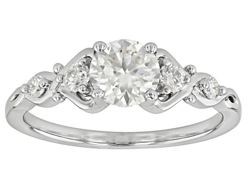 Pre-Owned MOISSANITE FIRE® 1.36CTW DEW ROUND BRILLIANT PLATINEVE® RING WITH GUARD - Size 8
