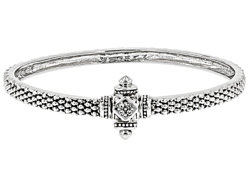 Paula Deen Jewelry™ Round White Crystal Oxidized Silver Tone Bracelet Set Of Three