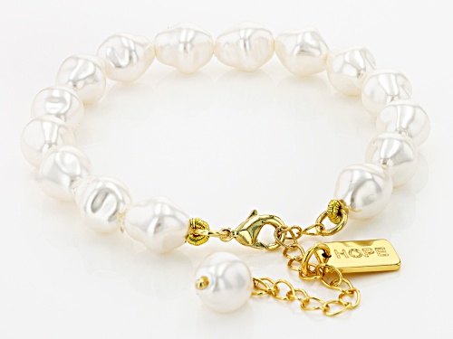 Paula Deen Jewelry™ Pearl Simulant & Crystal Gold Tone Set of 4 Charm Bracelets