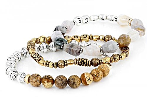 Paula Deen Jewelry™ Jasper & Acrylic Gold & Silver Tone 