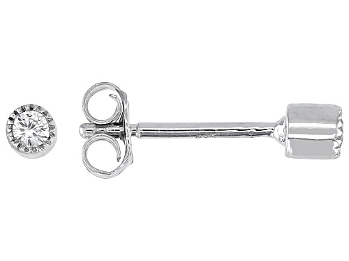 Pre-Owned 0.39ctw Round Lab Created White Sapphire Rhodium Over Sterling Silver Ear Stack Set