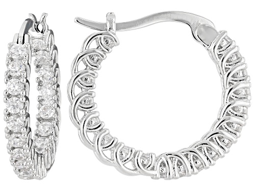 Pre-Owned Bella Luce® Ottone 6.22ctw Rhodium Plated Hoop Earrings- Set of 3 (5.04ctw DEW)