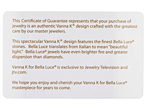 Pre-Owned Vanna K ™ For Bella Luce ® 7.75ctw Vanna K Cut Round Diamond Simulant Platineve ™ Ring - Size 12