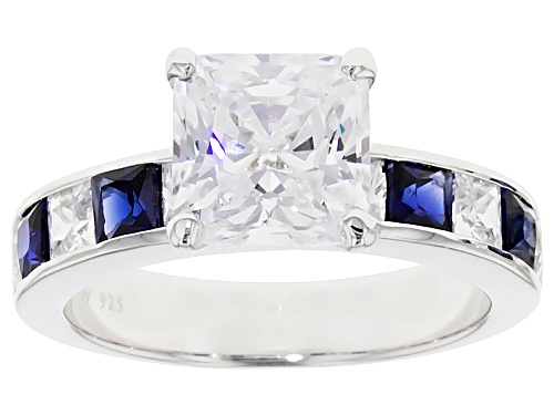 Pre-Owned Charles Winston For Bella Luce ® 6.98ctw Scintillant Cut ® Rhodium Over Silver Ring With B - Size 12