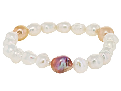 Genusis™ 6-9mm Multi-Color Cultured Freshwater Pearl Stretch Bracelet Set Of 3