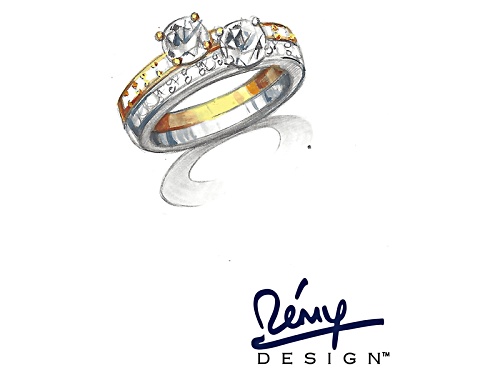 Bella Luce®2.22ctw  Rhodium Over Silver & Eterno™Yellow Ring Set - Size 10
